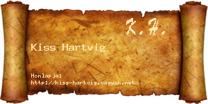 Kiss Hartvig névjegykártya